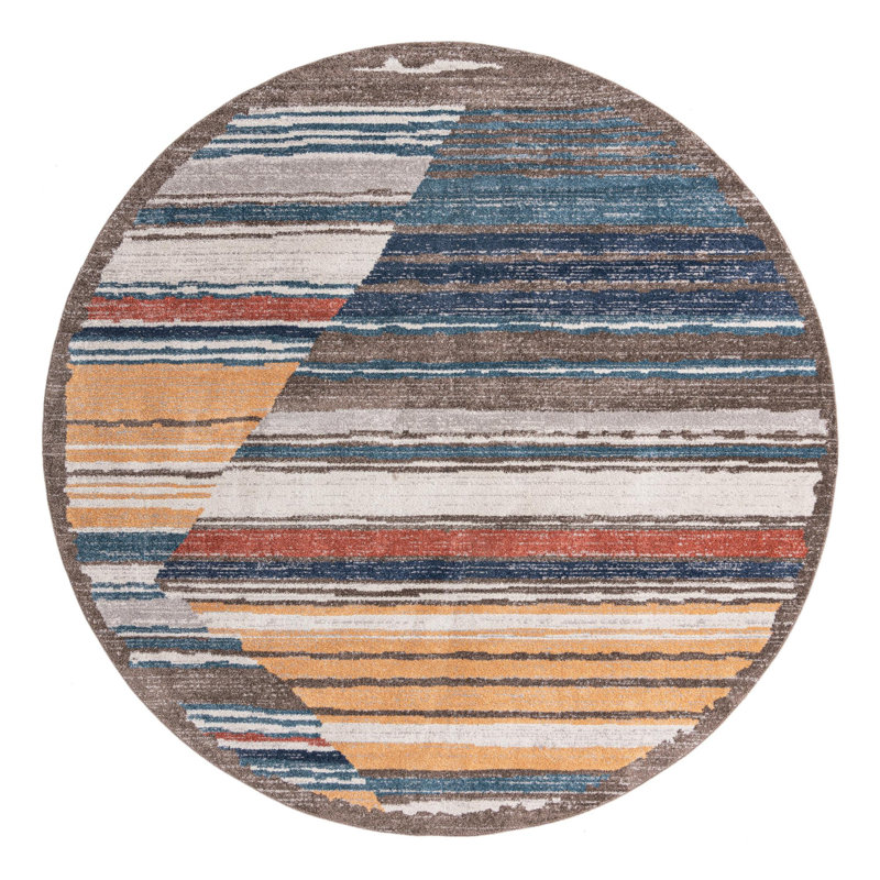 Frystown Geometric Indoor Rug, Round 10'