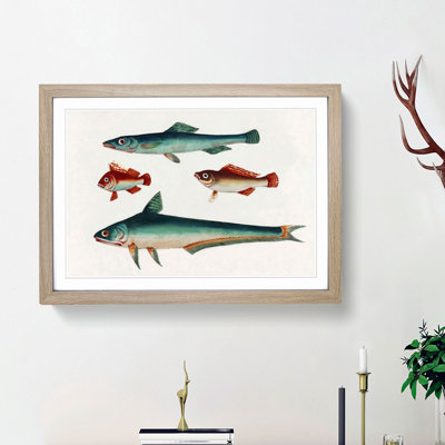 Two Brown and Green Fish - Picture Frame Painting Print