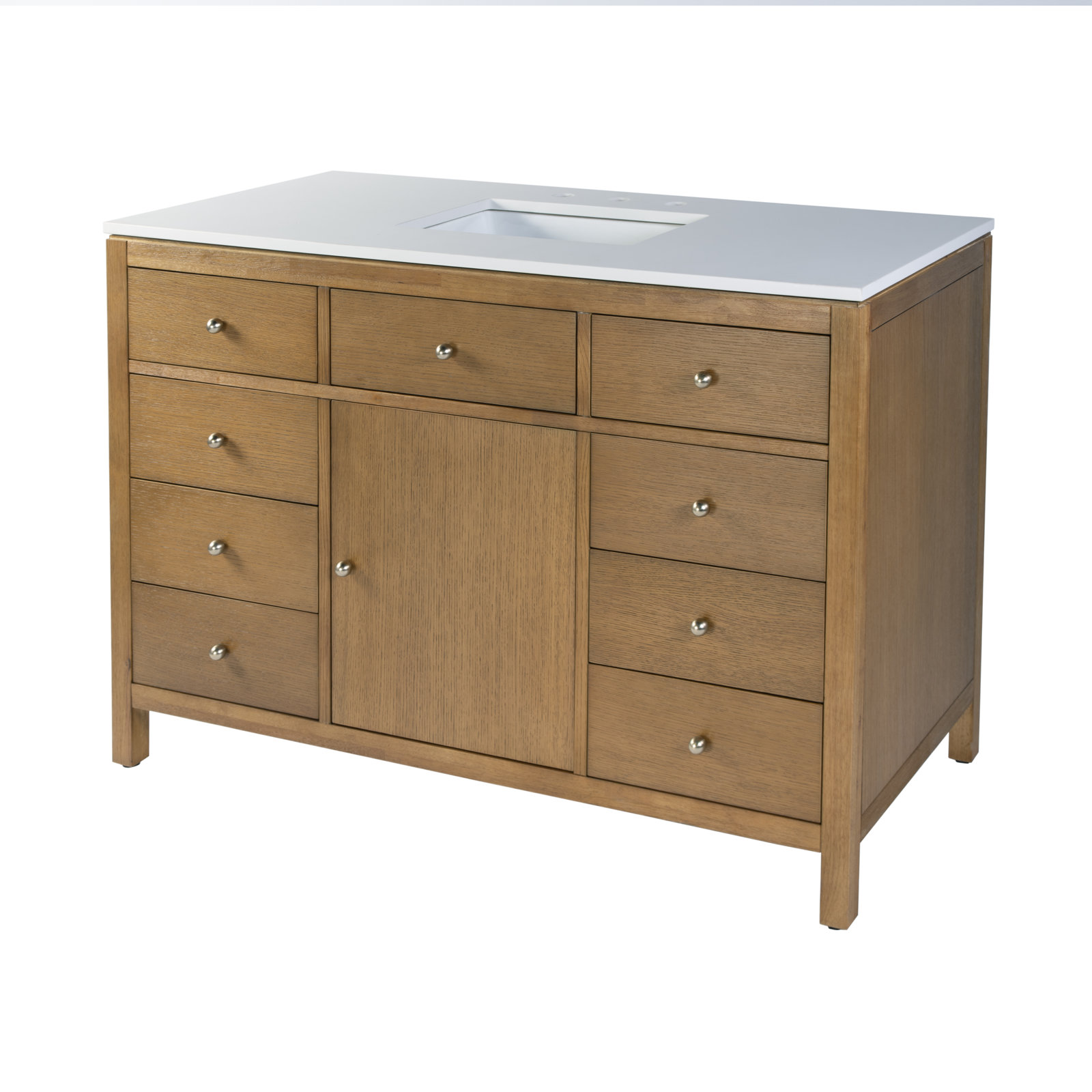 Celine 48 in Single Sink Bathroom Vanity with Quartz Top, Natural