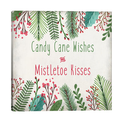 Candy Cane Wishes 1 Piece Wrapped Canvas Wall Art