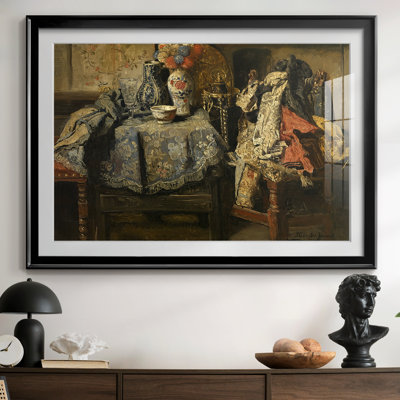 Still Life with Flowers and Porcelain-Henri de Braekeleer-Framed Print with Mat and glass-c. late 19th Century