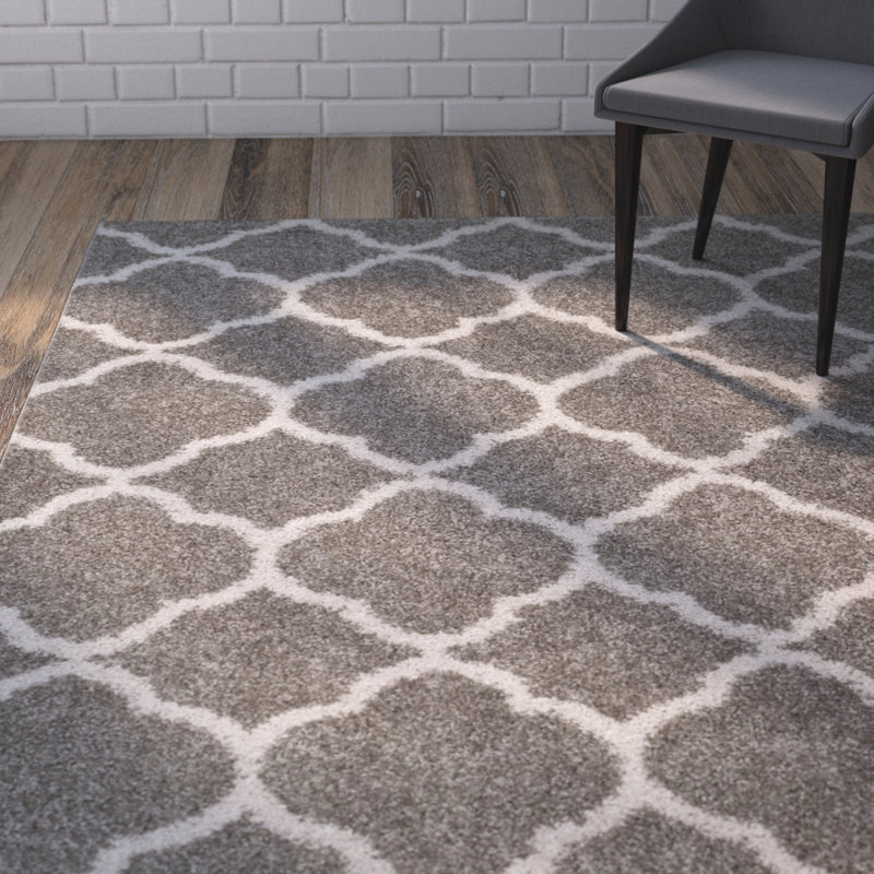 Helsel Shag Performance Geometric Rug, Rectangle 5'1" x 7'6"