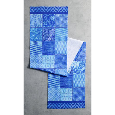 Maison d'Hermine  Indigo Love 100% Cotton Table Runner - Single Layer - 14.5" x 108"