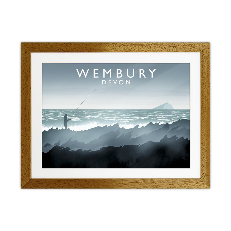 Wembury by Richard O'Neill - Print, Brown Framed, 33.5cm H x 43.5cm W x 3cm D