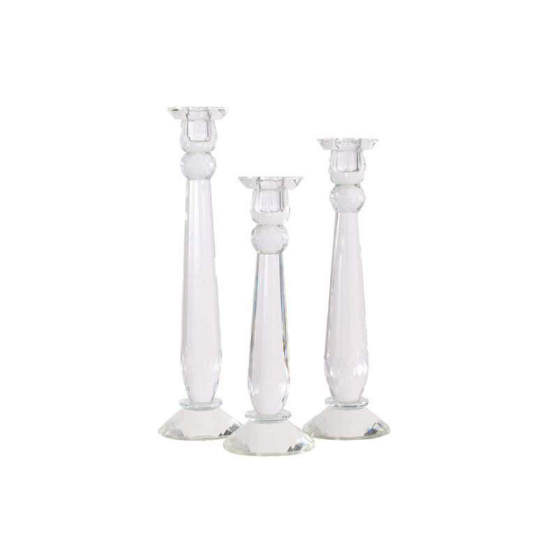 Cedella 14.5'' H Crystal Tabletop Candlestick