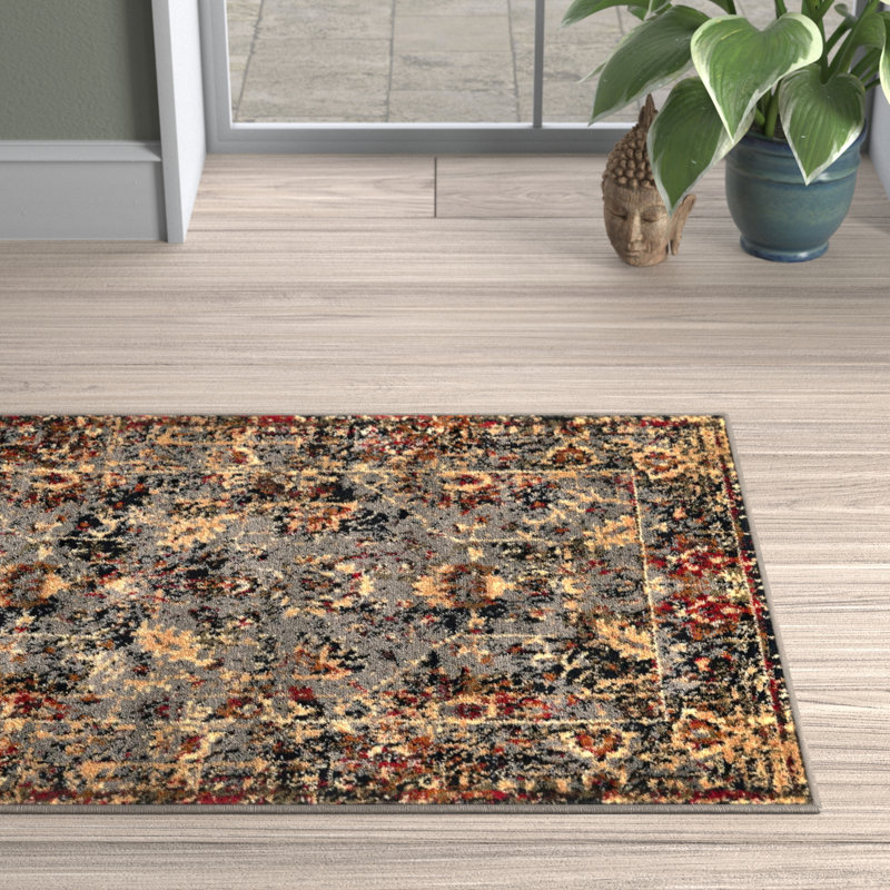 Tapis oriental bleu Alameda, Rectangle 7 pi 10 po x 10 pi