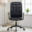 Fauteuil de bureau en polyuréthane à haut dossier - hauteur réglable, pivotement à 360 °, siège en mousse souple, accoudoirs, structure et roues noires - Fauteuil de direction rétro pour bureau personnel, bureau ou espace de travail-112744211