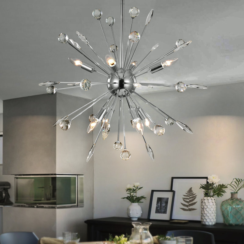 Lustre sphérique en cristal Mareli, Chrome, 8