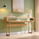 Console l 63 po en bois moderne avec tablettes ouvertes pour le salon, table de couloir