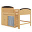 Lit mezzanine élégant avec armoire de rangement, garde-robe et lumières DEL-1333039823