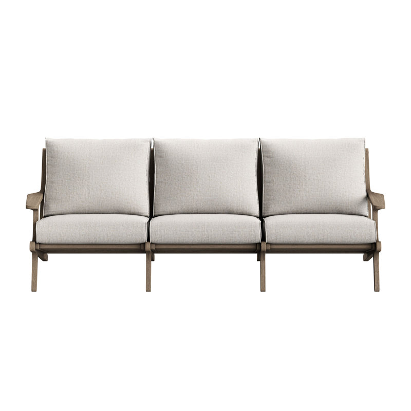 Saratoga Outdoor Teak Sofa In Pebble, Beige