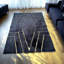 Tapis en peluche géométrique noir et doré_8,83 X 12 pi-509777813
