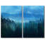 «Deep Blue Mountain Range Misty Forest Nature Rustic Landscape», impression sur toile, 2 pièces-92285280-92285282
