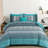 8-Piece Bohemian Striped Bedding Quilt Set Comforter and Sheet Set Soft Microfiber Complete Bedding Sets for All Season-122486566-122486575