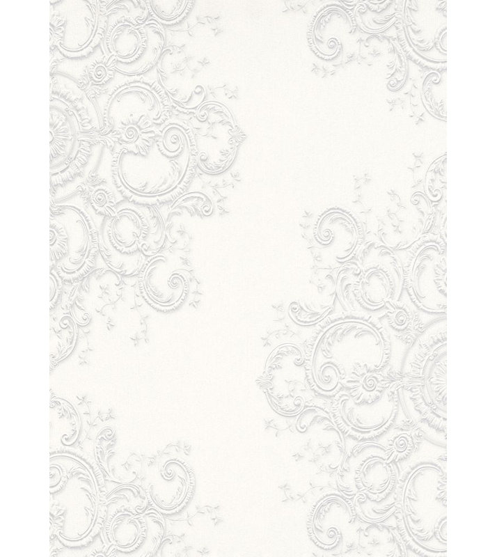 Panneau de papier peint texturé L 2,8 pi x l 21 po, Blanc / gris