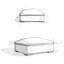 Maud 36"W Performance Fabric Ottoman in Cloud Grey