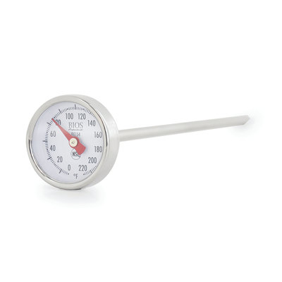 Thermomètre Fahrenheit à cadran du bios, 1 po, gris