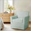 Fauteuil d'appoint intemporel avec housse amovible, avec accoudoirs classiques et base à jupe, idéal pour une assise élégante et confortable.