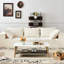 Table de salon rectangulaire Golden + White - structure en métal, rangement spacieux, facile à installer et salle blanche Golden + White, métal, intérieur