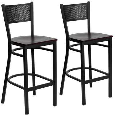 Miranda Grid Back Metal Restaurant Barstool