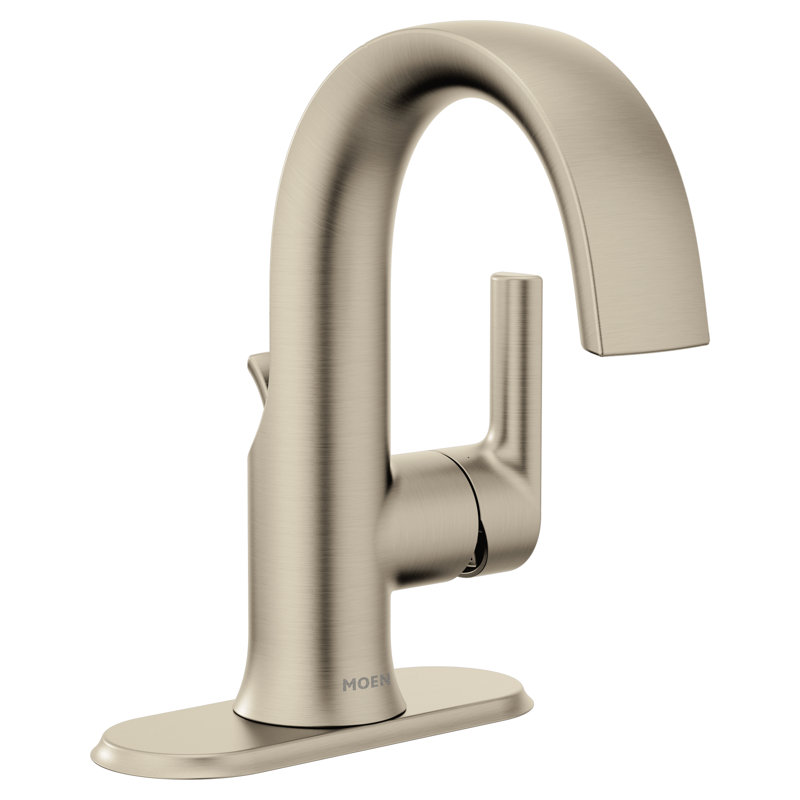 Doux Single Hole Bathroom Faucet with Drain Assembly, Brushed Nickel