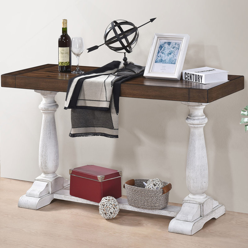 Farmhouse Design Retro Pedestal Table For Living Room With Stable Legs And Spacious Top, Adding Rustic Charm