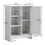 Armoire de salle de bain, support de rangement autoportant pour la cuisine, armoire de rangement au sol 23,62 po x 11,81 po x 31,5 po avec 1 armoire, 3 compartiments ouverts, tablettes réglables