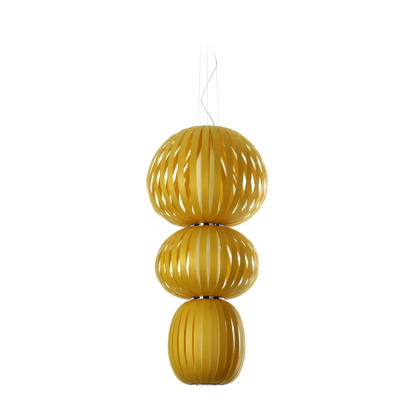 Totem 1 - Light LED Pendant, Natural Beech, 2700K LED, 61" H x 28.7" W x 28.7" D