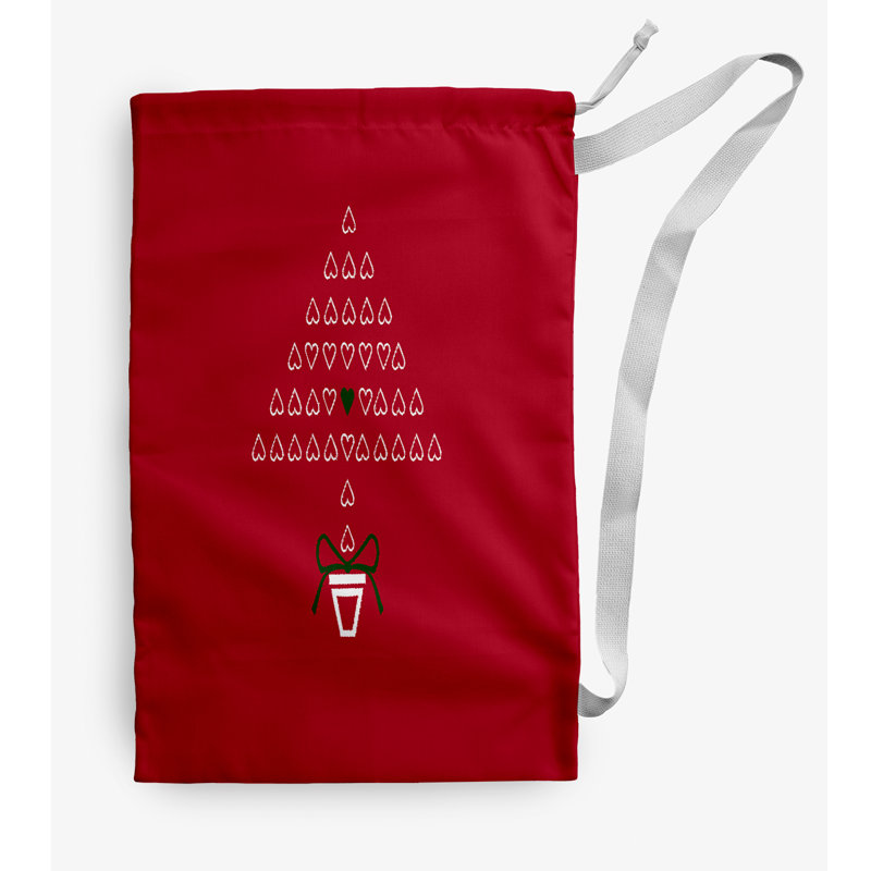 Fabric Laundry Bag with Handles, Small (29" H x 18" W), Red
