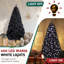  Arbre de Noël 7,5 pi en PVC noir avec 400 DEL blanc froid et chaud et télécommande
