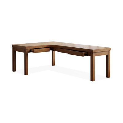 Modern and simple corner L-shaped desk with drawers