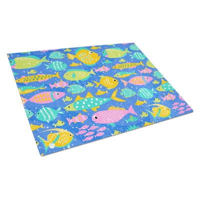 Little Colourful Fishes Glass Cutting Board Large VHA3034LCB