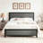 Genard Bed Frame Linen Upholstered Headboard with Nailhead Trim Heavy-Duty Full Size Platform with Strong Metal Slats, No Box Spring Needed, Under Bed Storage-441597581-446134013