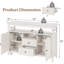Buffet 52,8 po en rotin, armoire de rangement style ferme Boho avec tablettes réglables, armoire d'appoint pour la cuisine