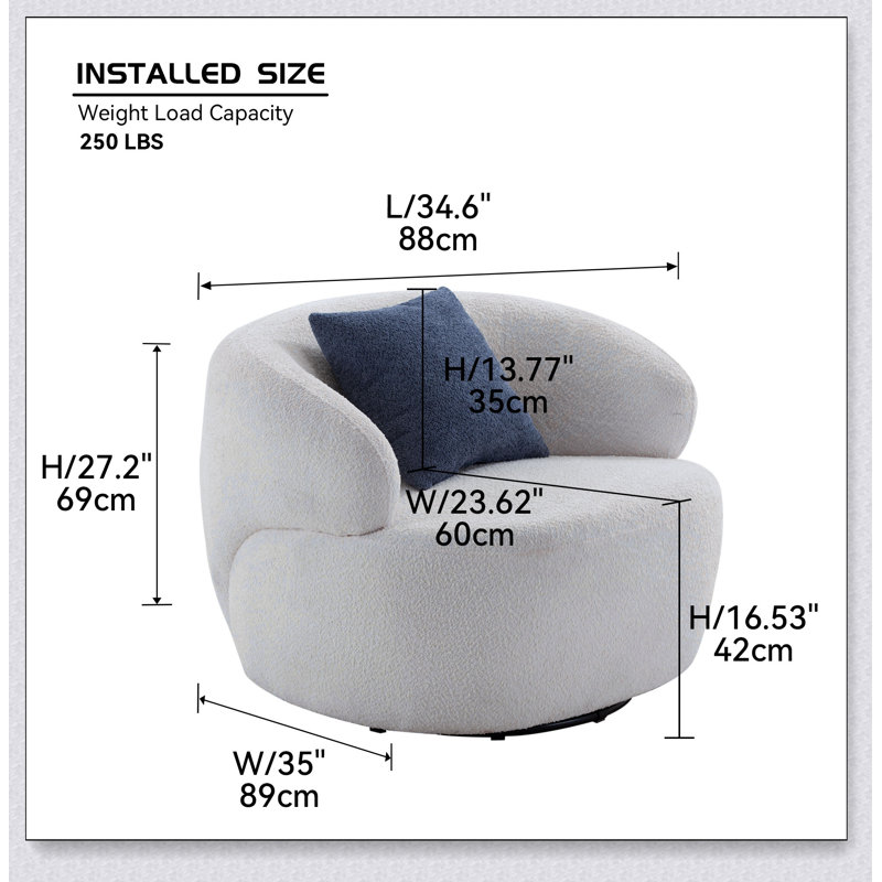 Fauteuil demi-tonneau pivotant, fauteuil simple pour petit espace