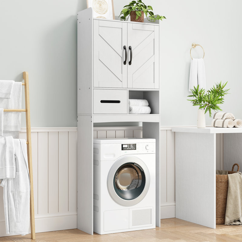 Over-the-Toilet Storage Cabinet with Adjustable Shelves, Freestanding Bathroom Organizer, Space-Saving Rack for Toilet, Bathroom, or Laundry Room