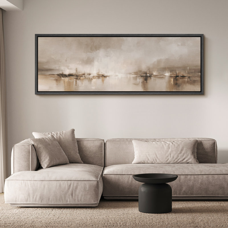 Grande impression sur toile encadrée, impression de paysage abstrait pour la décoration intérieure moderne, H 20 po x l 60 po