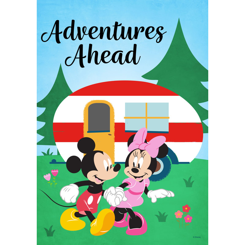 Drapeau de la maison de tous les jours Disney par Mickey et Minnie, 28 po x 40 po, sous licence officielle Disney, vendu séparément