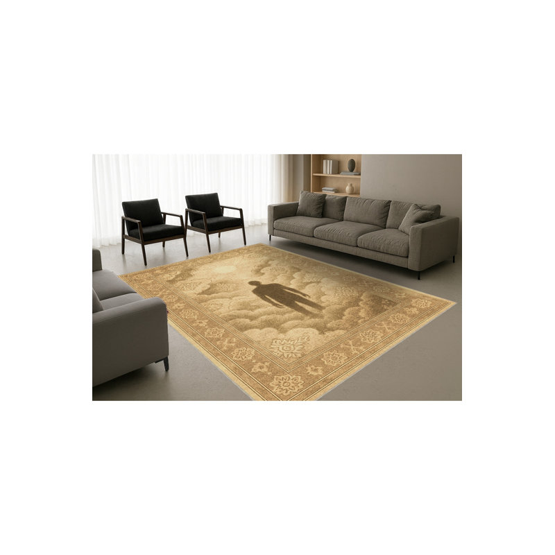 Tapis beige tissé Mosso, 3'3" x 4'11"