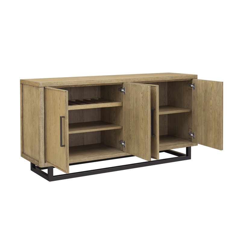 Catalina 72'' Distressed Wood and Black Metal Sideboard