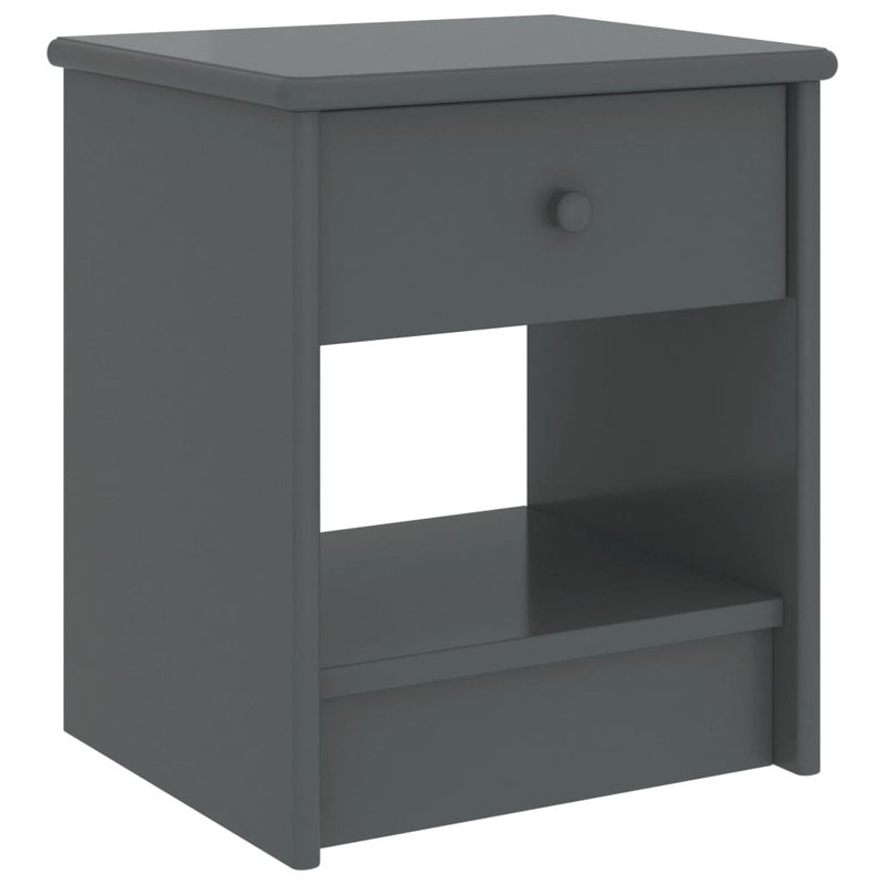 Ahern Solid Wood Block End Table, Grey