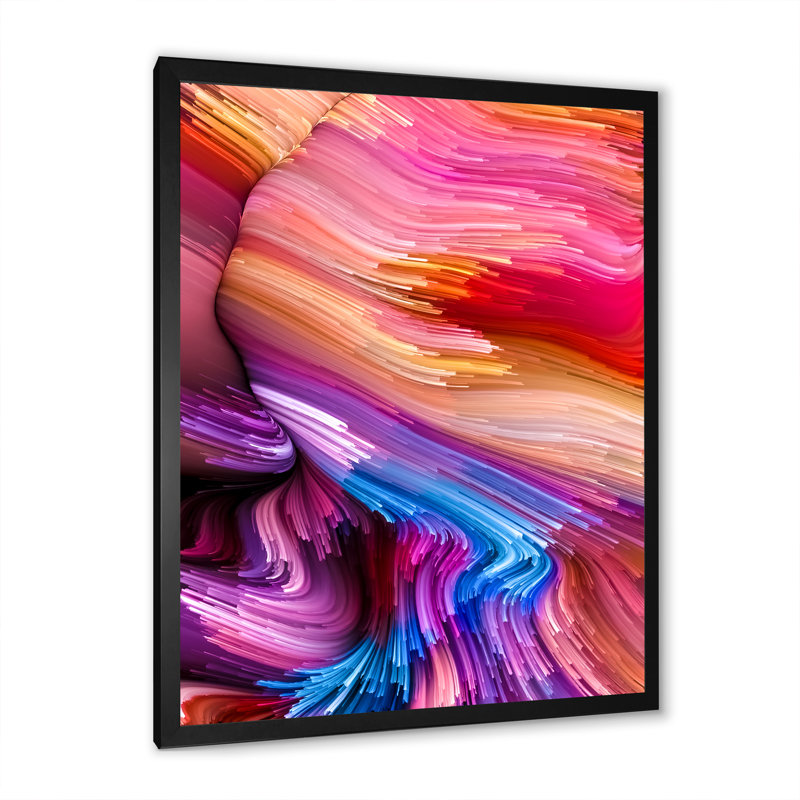 Élégance de l'art liquide III, art mural moderne sur toile, Cadre noir, H 20 po x l 12 po x P 1 po