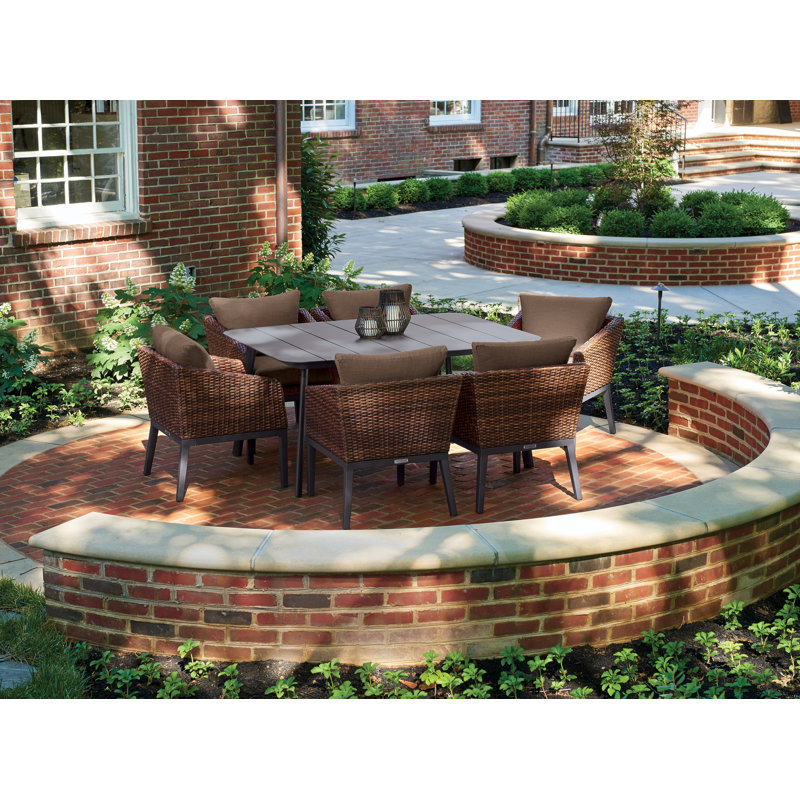 Salino Outdoor 7 - Piece Dining Set with Cushions, Toast Nauticau