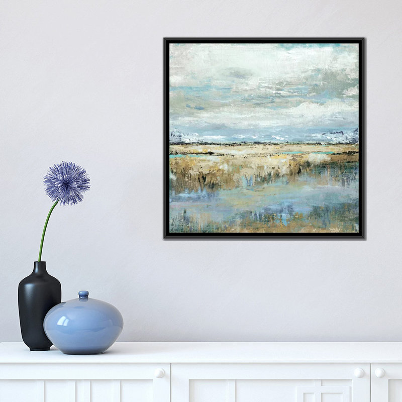 «Coastal Marsh» par Tava Studios - impression sur toile tendue, H 18 po x l 18 po x P 1,5 po, Toile avec cadre noir