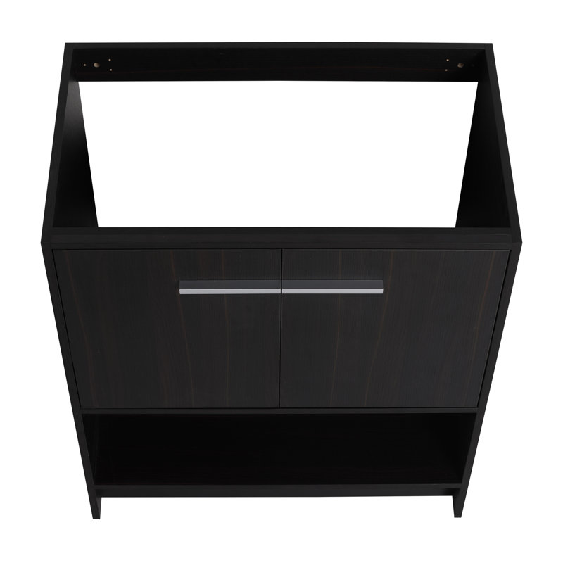 Meuble-lavabo en chêne noir 30 po, autoportant avec 2 portes, meuble-lavabo en contreplaqué 30 po, jeton d'armoire, Dark Oak