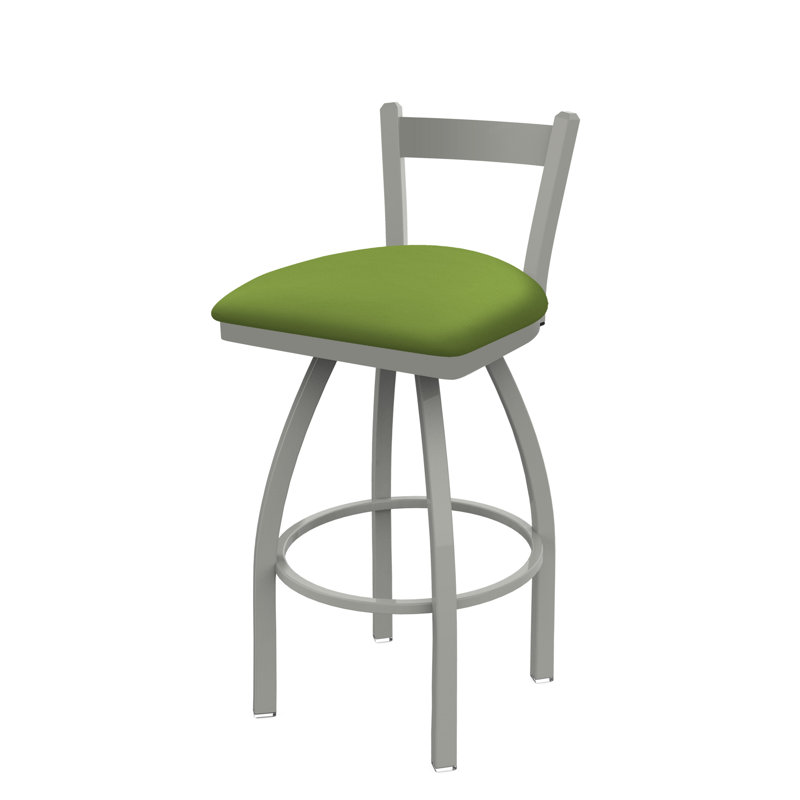 Tabouret de bar 821 Catalina, Vert kiwi Canter, Nickel anodisé, Tabouret de comptoir (assise de 25 po de hauteur)