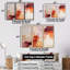 Ensemble de salon déco triangulaire rouge orange - Collages abstraits-170129145-170129146