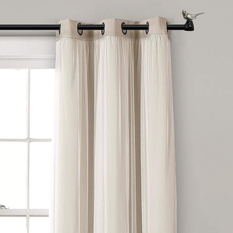 Tringle à rideaux simple réglable 1 po, 28" - 48", Étain