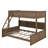 Twin XL Over Queen Bunk Bed With Cabinets And USB-294972378