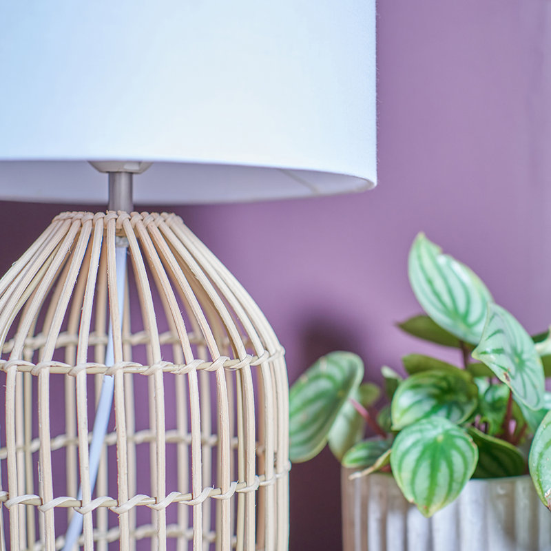 Tonnele Wicker/Rattan Table Lamp, White
